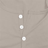 Summer Fashion T-shirt Men's Casual Solid Color Button Henry Shirt European And American Style Trend Men's Clothing Hot Sale