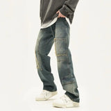 American High Street Trendy Men and Women Trendy Personalized Straight Tube Washed Jeans Couple Loose Retro Casual Pants y2k