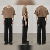 Summer Slim Suit Pants Men Fashion Social Mens Formal Dress Pants Korean Loose Straight Casual Pants Mens Office Formal Trousers