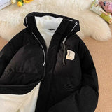 autumn and winter street fashion corduroy thick jacket for men and women couple personalized loose retro casual Harajuku
