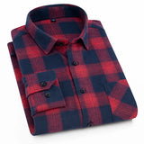 Plaid Shirt New Autumn Winter Flannel Red Checkered Shirt Men Shirts Long Sleeve Chemise Homme Cotton Male Check Shirts