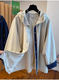 Classic High-end Hooded Windbreaker Women Spring Autumn Style 2025 New Loose Versatile Trendy Hooded Mid-length Jacket