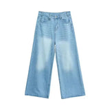 Fashion Men New Baggy Jeans Male Casual High Waist Straight Wide Leg Denim Trousers High Street Solid Color Comfortable Pants