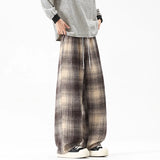 Autumn Thick Pants Men Warm Fashion Retro Plaid Pants Men Japanese Streetwear Loose Wide Leg Pants Men Vintage Trousers M-3XL