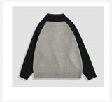 Autumn Men's Zipper Cardigan Jacket Casual Patchwork Stand Collar Long Sleeve Sweater Korean Premium Quality Knitted Outerwear