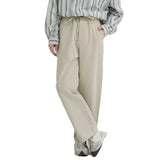 Cotton Beige Pants Men Fashion Drawstring Casual Pants Men Streetwear Korean Loose Straight Pants Mens Trousers M-2XL