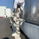 Printed jeans men Spring Tie dye Jeans Fashion trend Denim Trousers Korean Style High Street Straight Hip Hop Jean Pants man