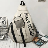 Casual Large Capaci Crossbody Bag ex Single oulder Bapa Nylon Material Zipper Closure Korean Sle Vertical Squar...