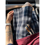 Summer Shorts For Men Fashion Retro Casual Shorts Mens Japanese Streetwear Loose Plaid Shorts Man Shorts Large Size 4XL