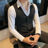 England Men's Suit Vest Pinstripe Slim Fit Sleeveless Gilet Formal Groomsman Waistcoat Business Gentleman Work Dress Suit Vests