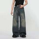 Summer Men Wash Jeans Male New Fashion Straight Wide Leg Baggy Loose Denim Trousers High Street Hot Sale Casual Trousers