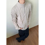 Winter Sweater Men Warm Fashion Casual Zipper Knitted Pullover Men Korean Loose Long Sleeved Sweater Mens Jumper Clothes M-2XL
