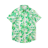 American Retro Floral Shirt, Travel Vacation Beach Flower Shirt, Loose Large Size Clothes for Men and Women
