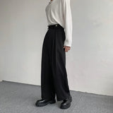 Black Suit Pants Men Oversized Fashion Social Mens Dress Pants Korean Loose Straight Wide Leg Pants Mens Office Formal Trousers