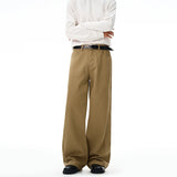 100% Cotton Men's Loose Casual Pants Autumn New Fashion Comfortable Wide-leg Oversized Trousers Streetwear White Khaki Black