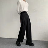 Black Suit Pants Men Oversized Fashion Social Mens Dress Pants Korean Loose Straight Wide Leg Pants Mens Office Formal Trousers