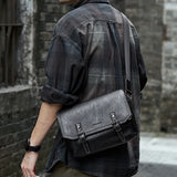 Waterproof Men's Messenger Bag Leather Multi-functional Crossbody bag, Casual Large Capacity High Quality for Men