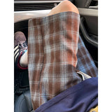 Summer Shorts For Men Fashion Retro Casual Shorts Mens Japanese Streetwear Loose Plaid Shorts Man Shorts Large Size 4XL