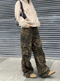 Ropa Y2K Streetwear Leopard Baggy Jeans Cargo Pants For Men Designer Clothes Hip Hop Wide Leg Long Trousers Pantaloni Uomo