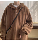 American style trend personalized trend lazy style for men and women hooded sweater loose and casual knit top for couples y2k
