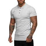 New Summer Fashion Mens Polo Shirt Stretch Cotton Gym Clothing Sports Polos Male Spring Casual Short Sleeve Breathable T Shirt