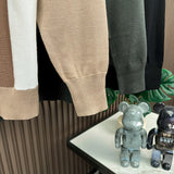 British Retro Men's Knitted Polo Shirt Light Luxury Patchwork Slim-fit Long Sleeve T-shirts Autumn Leisure Business Tops M-3XL