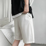 Men Shorts Solid Chic All-match Summer Thin Baggy Straight Ins Casual Trousers for Male Harajuku Simple Popular Clothing