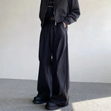 Wide Leg Pants Men Simple Baggy Smart Casual High Street Handsome All-match Korean Fashion Daily Full-length Trousers Classic