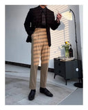 New Italy Business Men Shirts Light Luxury Textured Peaked Lapel Striped Long Sleeve Cardigan Leisure High Quality Blouse M-2XL