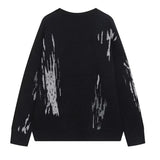 Japanese Trendy Men's Sweaters Light Luxury Knitted Color Clashing O Neck Long Sleeve Pullover Casual High Street Knitwear M-3XL