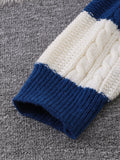 Autumn and Winter Striped Crew Neck Hemp Straw Style Casual Couple Sweater Versatile Trendy Men's Long-Sleeve Sweater Top