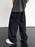 Men HipHop Distressed Jeans Pants Men Ripped Patchwork Denim Pants Male Oversized Loose Casual Streetwear Wide Leg Trousers