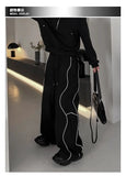 American High Street Style Retro Trend Functional Style Drawstring Loose Sports Wide-leg Trousers Autumn Winter New Style Pants