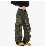 Ripped Camo Jeans Men 2025 New Loose Straight Leg Denim Pants Outdoor Hiking Trousers Casual Comfort Street Style Fashion