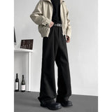 Black Suit Pants Men Fashion Society Mens Dress Pants Korean Casual Loose Straight Pants Mens Office Formal Trousers M-3XL