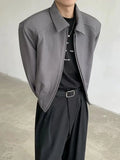 Black Short Autumn Suit Jacket Male College Preppy Wearing American Baseball Uniforms with High-end Shoulder Pad Jacket Chic