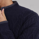 Vintage Jacquarded Cardigan Coat Light Luxury Knitted Lapel Long Sleeve Men Sweater Jacket Autumn Leisure Premium Knitwear M-3XL