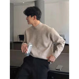 Winter Thick Sweater Men Slim Fit Warm Thicken Stand Up Collar Sweater Men Korean Long Sleeved Sweater Mens Jumper Clothes