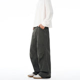 100% Cotton Autumn Men's Loose Trousers Oversized Fashion Spliced Hip Hop Streetwear Wide Legs Baggy Cargo Trousers