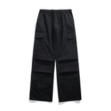 Harajuku Men Parachute Cargo Pants Wide Leg Draped Straight Baggy Oversize Trousers Hip Hop Military Casual Bottoms Black Khaki