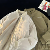 American style autumn and winter men and women street trend thick jacket for couples loose retro Harajuku simple casual top y2k