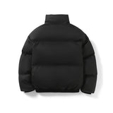 Winter Thick Warm Cotton Padde Jacket Men Stand Collar Daily Casual All-match Parka Outwear Coats Men's Clothing Black/Camel
