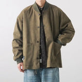 Autumn Winter New Fashion Stand Collar Long Sleeve Solid Jackets Men's Clothing Korean Button Trend All-match Simplicity Tops