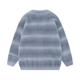 Autumn and Winter Striped Plush Thickened Men's Cardigan V-neck Fashionable Casual Loose Sweater Couple Streetwear Loose Knit