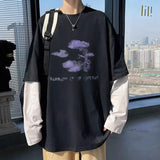 T shirt for men Autumn Oversize Long-Sleeved Tees Men's Clothing Y2k Vintage Printed Gym Anime shirt Tops Man Graphic T-shirts
