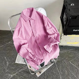 Men's Loose Long Sleeve Shirts Casual Solid Colors Cotton Linen Cool Summer Breathable Trendy Baggy Shirt Male Button Up