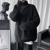 Turtleneck Pullover Men's Long Sleeve Rollneck Sweater Autumn Winter Mens Casual Korean Style Fashion Warm Knitted Sweater