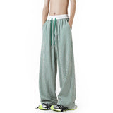 Summer Casual Pants Men Fashion Oversized Wide Leg Pants Men Streetwear Hip-hop Loose Plaid Pants Mens Trousers Large Size 4XL