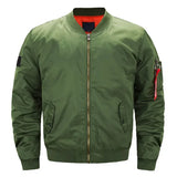 Bomber Jackets Men Casual New Pilot Air Jacket Mens Military Solid Zipper Pilot Jacket Men Bomber Green New Slim Fit Male Coats