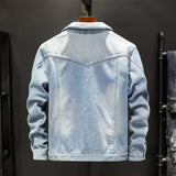 Men's jeans, cashmere, heavy coat, overweight young men's wear